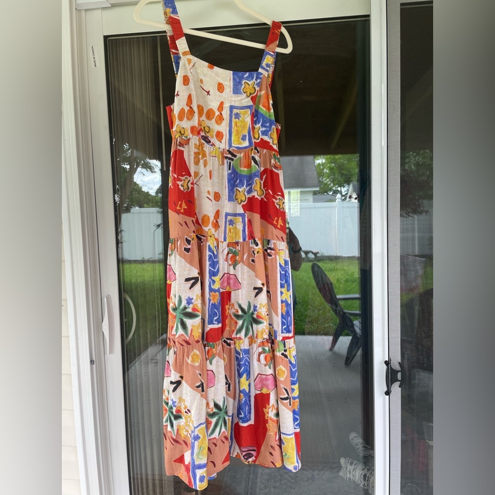 JODIFL Colorful Beachy Boho Patterned Maxi Sundress NWOT “Approximate” size  Med - Picture 5 of 16
